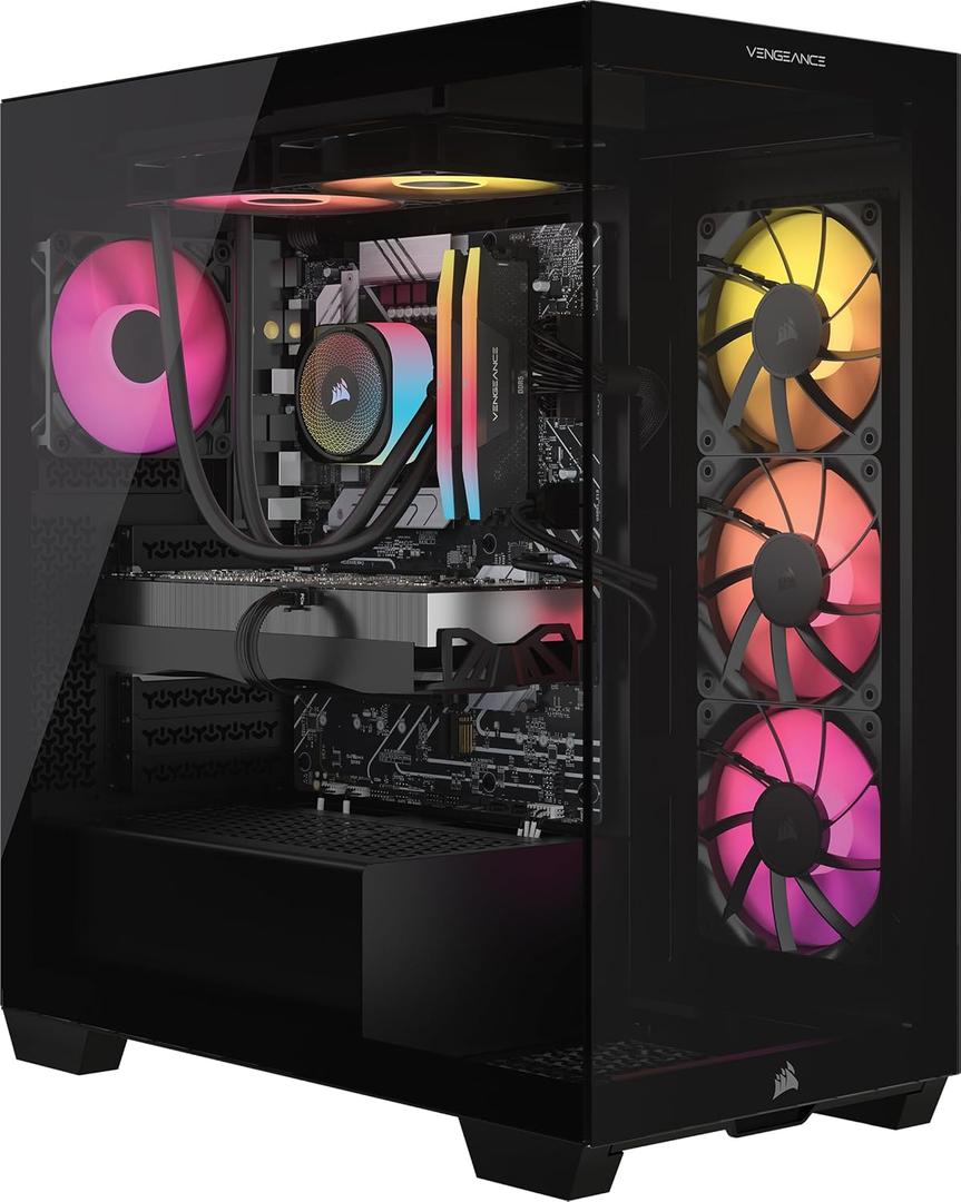 Corsair Vengeance i7500 Gaming PC  Liquid Cooled Intel Core i7-14700KF CPU  NVIDIA GeForce RTX 4070 Super GPU  32GB Vengeance RGB DDR5 Memory  1TB M.2 SSD  Black