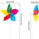 NOVWANG 20 Pack Rainbow Pinwheels, Kids' Party Gifts Flower Wind Spinners, DIY Windmill Crafts, Festival Birthday Colorful Outdoor Decorations for Garden, Lawn, Yard, Patio, Camping, Park