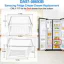 Upgraded DA97-08693B Refrigerator Crisper Drawer Compatible with Samsung Refrigerator Drawers Replacement Parts RS25J500DSR RS261MDRS RS25J500DSG RS25H5000SR Samsung Fridge Drawer Replacement Upper