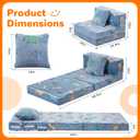 MeMoreCool Kids Floor Mattress, 8 in Glow Mini Dinosaur Trifold Sofa, Blue
Glow in the dark mini dinosaur kids couch, portable floor bed for playroom and travel