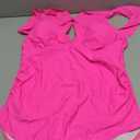 American Trends Maternity Swimsuit V-Neck One Piece Maternity Bathing Suit Ruffled Lace Up Swimwear (Large, Hot Pink)