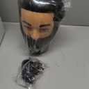 Hairginkgo 100% Human Hair Male Mannequin Head with Beard, cosmetology Mannequin Training Head (black)
