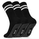 Zoe Cubby Grippy Toes Pilates Socks for Women - Non Slip Yoga Socks with Grippers, Sticky Barre Hospital Slipper Socks, 3-Pair Pack