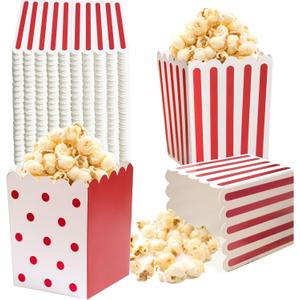 Winoo Design 100 PK Mini Popcorn Boxes Bulk Paper Popcorn Bowl Containers Holders for Party, Movie Night Decorations