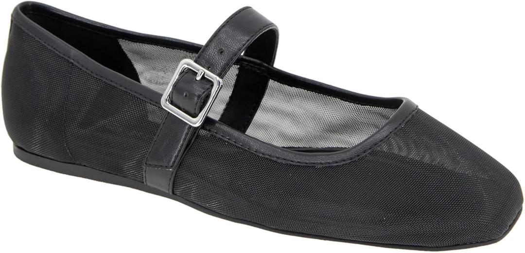 BCBGeneration Harpin Flat, Trendy Allover Black Mesh,(9)