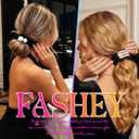 Fashey Rhinestone Hair Ties Black Hair Scrunchies Fancy Pearl Ponytail Holders Decorative Hair Accessories for Women