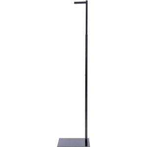 SSWBasics Adjustable Black Costumer Stand Single Arm Clothes Rack - Retail Clothing and Garment Display Stand Ideal For Showcasing Hanging Items In Thrift Shops, Boutiques and Retail Stores