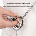 Magnetic Lock Quick Release Phone Strap Crossbody Chain with Anti-Slip Ring Holder Detachable Phone Lanyard for iPhone Samsung Anti-Drop Anti-Loss Strap with Steel Clip Durable Neck Cross Body Silver