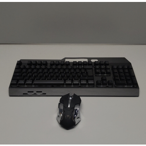 Wireless RGB Gaming Keyboard and Mouse - Rechargeable Backlit,Long Battery Life,Metal Panel Mechanical Feel with Palm Rest,7 Color Gaming Mouse and Mouse Pad for Game and Work