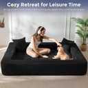 MAXYOYO Folding Sofa Bed, Convertible Boneless Loveseat Couch with Pillow, 3 Seater