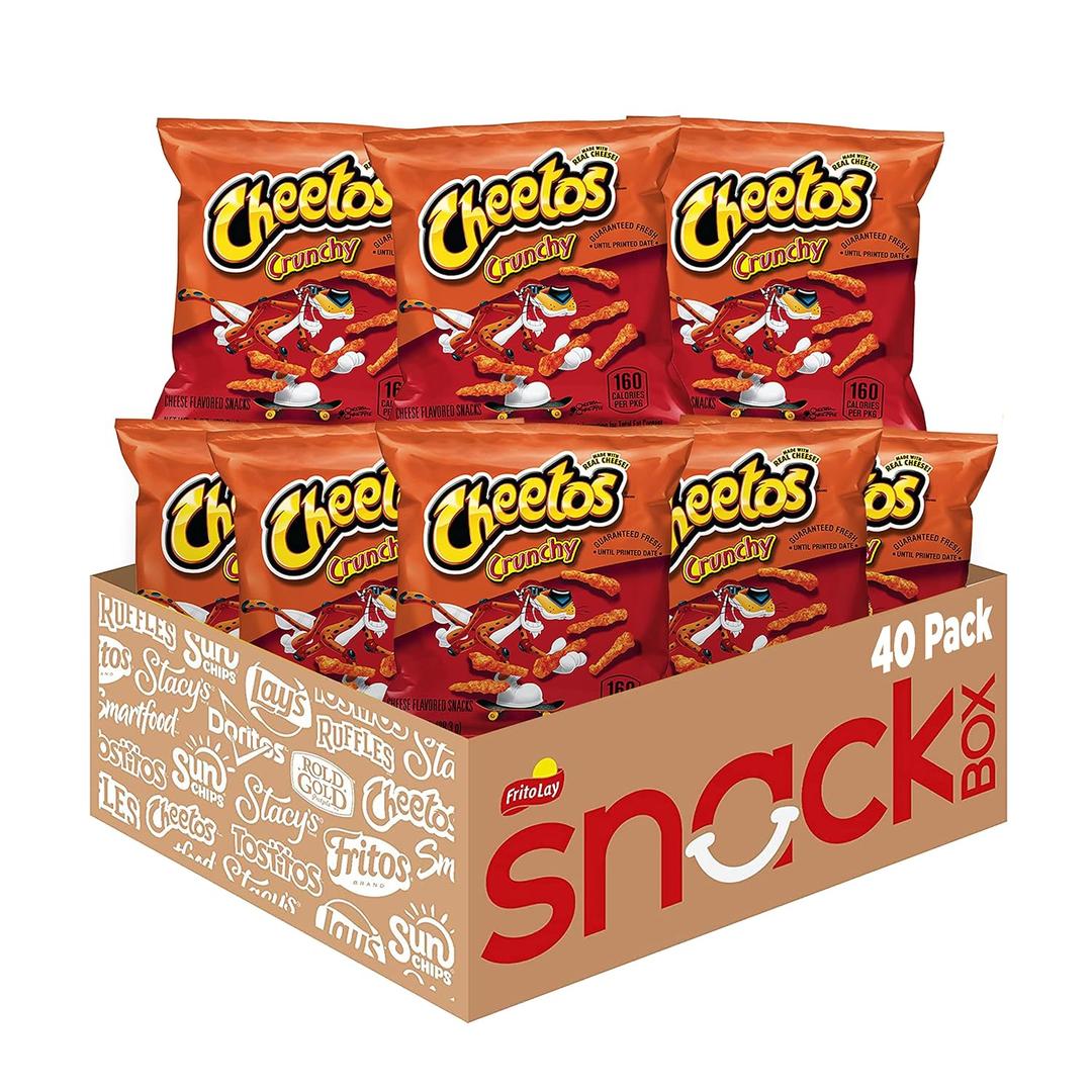 Cheetos Crunchy Cheese Flavored Snacks, Gluten Free, 1 Ounce Single Serve Bags (Pack of 40) (EXP 02/24/26)