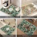 Dish Drying Mat-Upgraded Fantasy Style Draining Mat,Drying Matt Kitchen Counter,Super Absorbent Pad Non-Slip Drain Pad Quick Dry Mats (C:Floral Yellow, M:16*19 in)