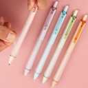 WRITECH Gel Ink Retractable Pens: Black Ink 0.7mm medium Fine Point Pen Set, Extra Smooth Tip No Bleed Smear Smudge Refillable Clickable Pens Bulk for Writing Journaling Multicolor 8ct