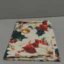 Christmas Table Runner with Holly, Poinsettias & Candy Canes, Table Decoration for Dining Party and Home Decor,108x13 inches, Holly