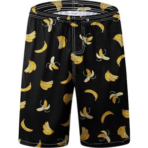 FT FENTENG Mens Swim Trunks Quick Dry Board Shorts with Mesh Lining, Breathable Surf Beach Shorts Swimwear Bathing Suits (Black, XL)