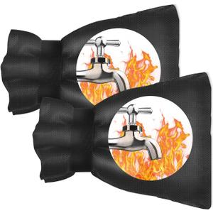 2 x Outdoor Faucet Covers for Winter Freeze Protection, 2 Pack 8.8" H X 5.9" W Outside Winterize Insulation Hose Bib Water Spigot Cover Winter Insulated Outdoor Sock Faucet Cover for Cold Weather