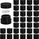 Nicunom 30 Pack 5ml Sample Containers with Lids, UV Protection 5g Thick Glass Jar, Airtight Mini Makeup Container, Refillable Cosmetic Jars Empty Travel Containers for Lotion, Essential Oil, Cream