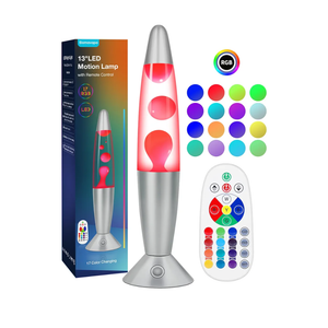 17 Colors Changing Liquid Motion Lamp with Remote: 13.5" LED Night Light for Kids Adults - Relaxing Table lamp for Bedroom Office - Glitter Mood Lighting for Home Decor Christmas Decorations Indoor