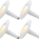 Jolux 4-Pack 5/6" 5CCT Retrofit LED Recessed Lighting, Selectable 2700K/3000K/3500K/4000K/5000K,12W=60W,800Lumen,Dimmable Can Lights, Adjustable Retrofit Downlight Installation, Bevel Trim