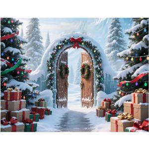 YYNXSY 7x5ft North Pole Christmas Backdrop Christmas Photography Backgroud Xmas Winter Backdrops YY-3592
