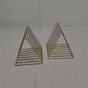 EASEPRES 9 Slot Magazine Rack Book Record Holder, Desktop Iron Storage Rack Bookshelf Multifunction Triangle File Organizer Sorter for Decor Home Office, Golden Pack of 2 (2 Pack Gold)