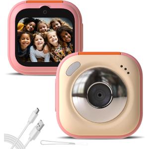 Upgrade Kids Selfie Camera, Christmas Birthday Gifts for Girls Age 3-9, HD Digital Video Cameras for Toddler, Portable Toy for 3 4 5 6 7 8 Year Old Boy Pink