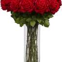 Nearly Natural 1214 Giant Rose Silk Flower Arrangement, Red 35" x 12" x 12"