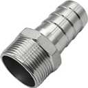 Beduan Stainless Steel 1-1/4" Hose Barb to 1-1/4" Male NPT Home Brew Fitting Water Fuel Air