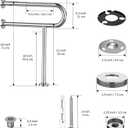 Toilet Support Rail 24x28 Inch, Munzong Anti-Slip Chrome Handicap Grab Bar
