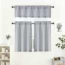 Lecloud Grey Kitchen Curtains 36 Inch Length 2 Pcs, Airy Privacy Light Filtering Short Tiers, Soft Modern Window Drapes for Cafe Bathroom Cabinet RV Camper Basement, Each Panel 30" W x 36" L