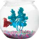 Aquatic Wonder 1 Gallon Fish Bowl: Round Crystal Clear Plastic is Break-Resistant and Light Weight. Ideal for Betta Fish Aquarium, Home décor and Party Drinks