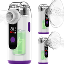 USB Pet Nebulizer, Portable Handheld Device for Dogs and Cats, Includes 2 Masks, Silent Operation, High Mist Rate, Fcc & Ce Approved, Purple
