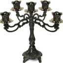 5-Candle Metal Candelabra 10.3 Inch Tall Candlestick Candle Holders for Home Decor Wedding Christmas Church Halloween Party,Bronze Tulip