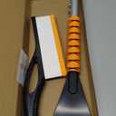 EcoNour 27" Aluminum Ice Scrapers for Car Windshield | Car Snow Scraper Window and Snow Brush with Ergonomic Foam Grip Winter Accessories (Orange)