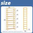 HITNET Bamboo Shelf, 6-Tier Adjustable Tall Open Bookcase, Bathroom Storage Rack Freestanding Shelving Unit, Plant Display Stand for Small Space, Natural