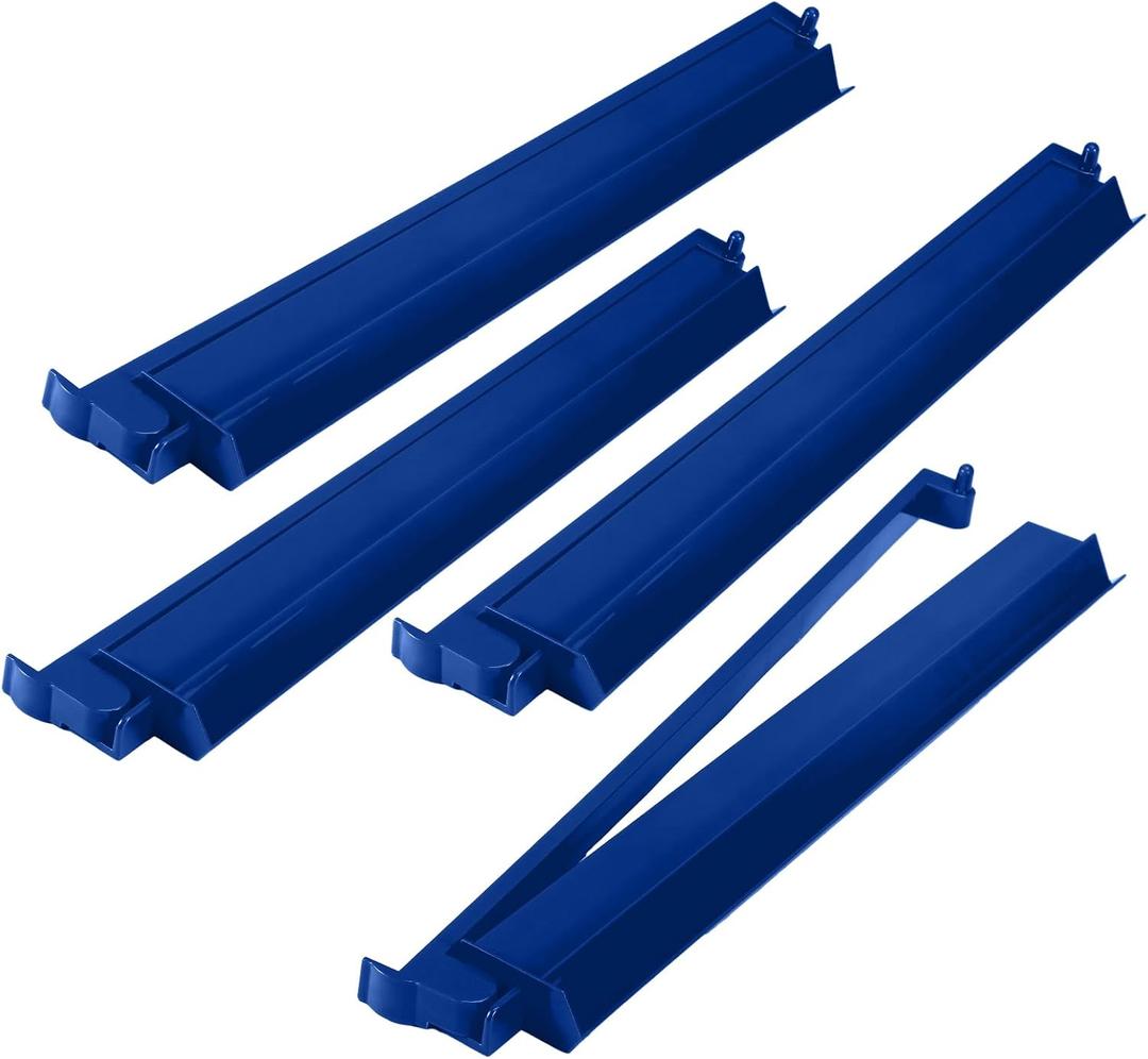 4 Pcs 18.7 Inch Dark Blue Acrylic Mahjong Tile Racks with Pushers for Game Night American Mahjong Racks Tile Set for Mah Jong Lovers and Beginners