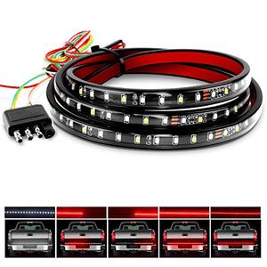 Nilight 60" Truck Tailgate Light Bar 108 LED Single Row Light Strip with Red Running Brake Lights Turn Signal White Reverse Light