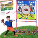 VATOS Football Toss Target Games with 4 Inflatable Footballs - Indoor Outdoor Backyard Throwing Sport Toy for Kids, Football Passing Targets Party Game for Boys Girls and Family Fun Play (Red)