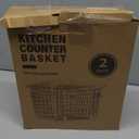 Wire Storage Basket For Kitchen Pantry and Counter - Stackable Wire Organizing Bin For Produce, Vegetable - Countertop Potato, Onion, Veggie Basket Brown (2pack-Bronze)