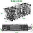 VASALAID Live Animal Trap Cage, 24 X 7 X 8 Inch Catch and Release, Foldable Humane Live Trap Cage Indoor & Outdoor for Stray Cats, Rabbits, Squirrels, Groundhogs, Woodchucks