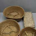 3 Pack Large Wicker Plant Basket with Handle 10 Inch Woven Seagrass Belly Basket and Artificial Moss for Plants Picnic Grocery Laundry House Storage Home Decor (Small,Medium,Large)