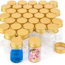 35Pcs 20ml Empty Tiny Jars Small Glass Vials with Lids Lab Sample Vials Refillable Mini Glass Bottles with Golden Aluminum Screw Caps for DIY Crafts Essential Oils Storage Wedding Decoration