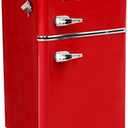 Frigidaire Retro Compact Fridge Freezer Combo, 3.1 cu. ft. Capacity, Small Top Freezer Refrigerator, Mini Fridge with Built-in Bottle Opener  19"D x 20.5" W x 33.5" H (Red)