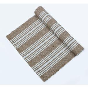 Hand Woven 100% Cotton Yoga Mat- Thick Handloom Made in India- for Gym Floor Exercise - Runner for Bedroom (24"x72", Beige)