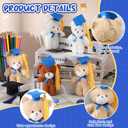 Foilswirl 24 Pcs Class of 2026 Mini Graduation Bears Bulk 4. 72'' Grad Bears Stuffed Animal Plush with Cap for Prek Kindergarten Graduation Party Gifts(Blue)