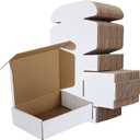 RLAVBL 7x5x2 Shipping Boxes Set of 50, White Small Corrugated Cardboard Box, Mailer Box