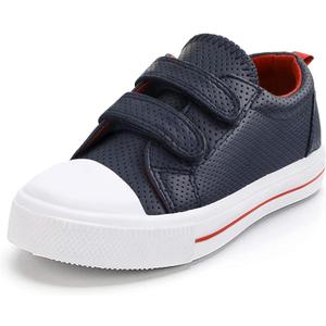 K KomForme Toddler Sneakers for Boys and Girls Dual Hook and Loops Sneakers Baby Canvas Shoes, Size: 8 Toddler