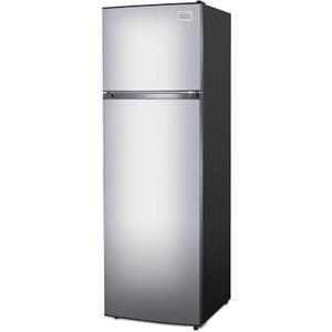 BLACK+DECKER 10 Cu. Ft. Top Mount Refrigerator with Freezer, 2 Door Fridge with Top Freezer and Mechanical Temperature Control, For Homes and Apartments, BDA10LAS, Stainless Steel Look