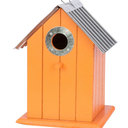 Corrugated Metal Colorful Wren/Chickadee Birdhouse
(Orange+Red)