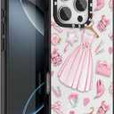 for iPhone 16 Pro Case, TPU+PC Premium Painted Shockproof Phone Case, Superior Shock Absorption, Military-Grade Drop Protection, Dreamy Pink Princess Dress Design Phone Case